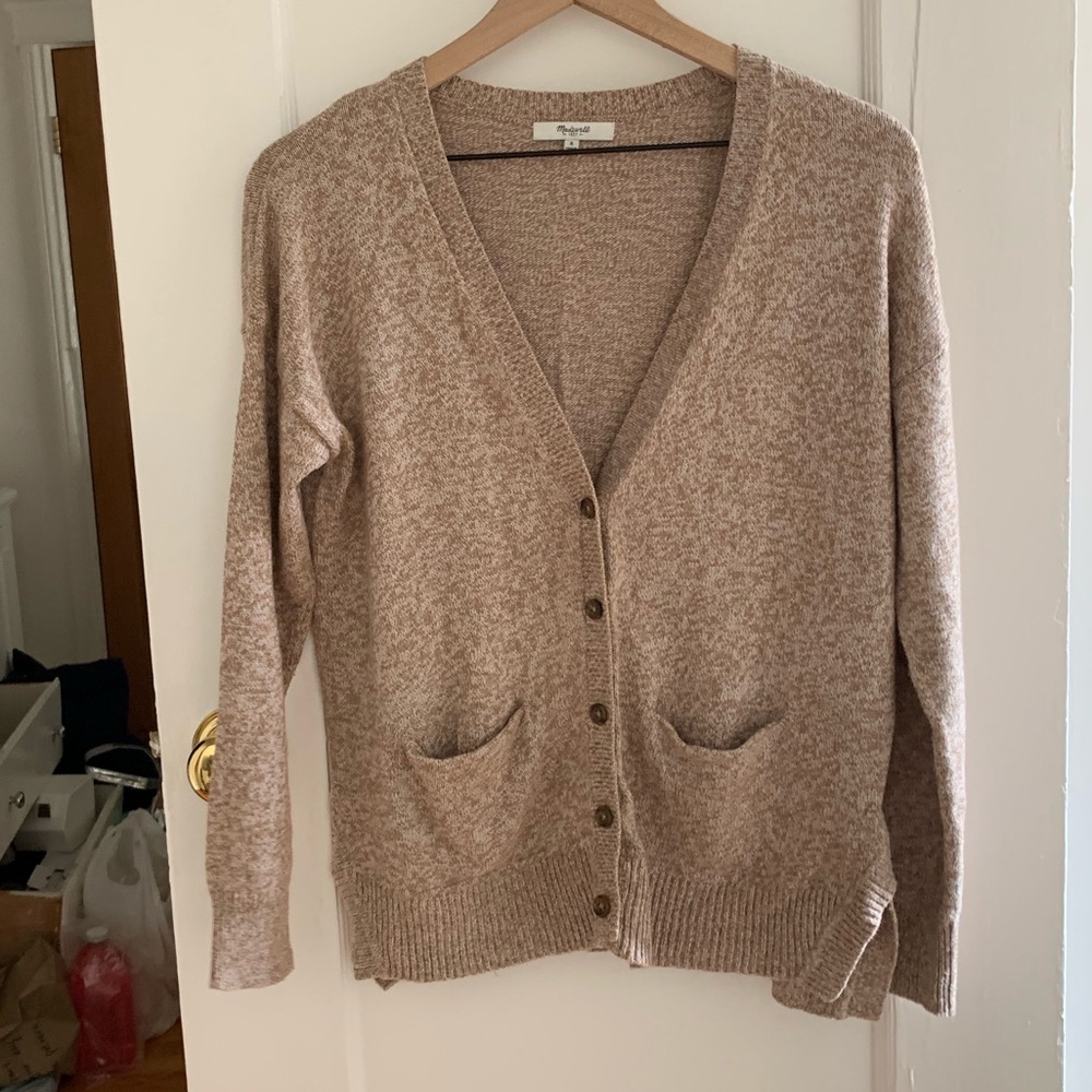 Madewell Speckles tan cardigan